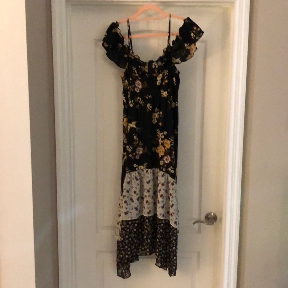 Long floral off the shoulder maxi